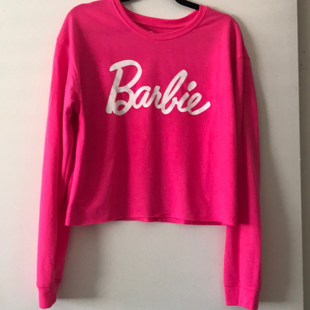 NWOT Hot Pink Barbie Cut Off Crew Crop